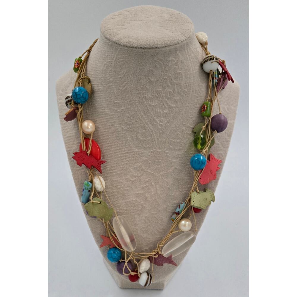 Natural Style Fisherwoman Fishing Necklace